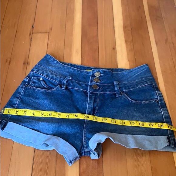 YMI Blue Denim High Waisted Shorts - Picture 8 of 11